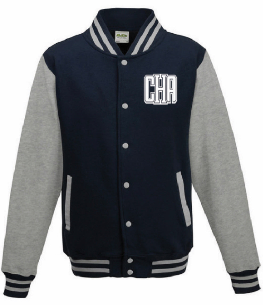 Vintage Inspired Navy Jacket with Gray Sleeves