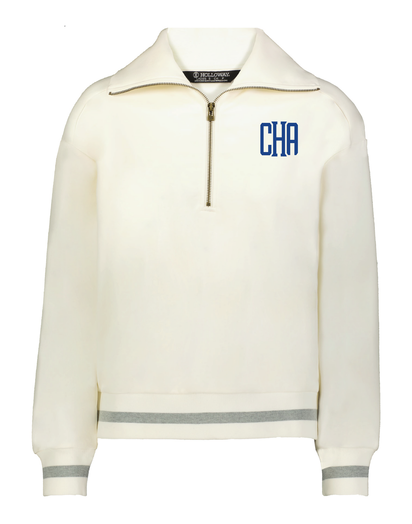 Ladies Ivory CHA Quarter Zip Pullover