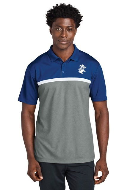 Crusader Blue and Gray Colorblock Polo