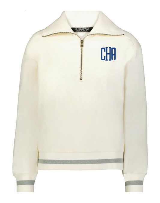 Ladies Ivory CHA Quarter Zip Pullover