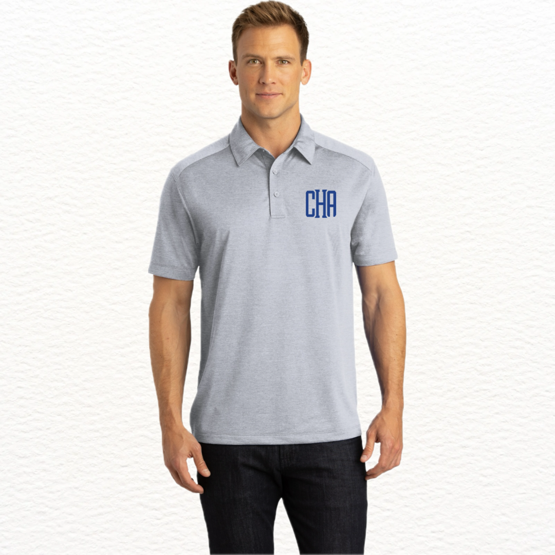 CHA Watermark Men’s Polo- Silver