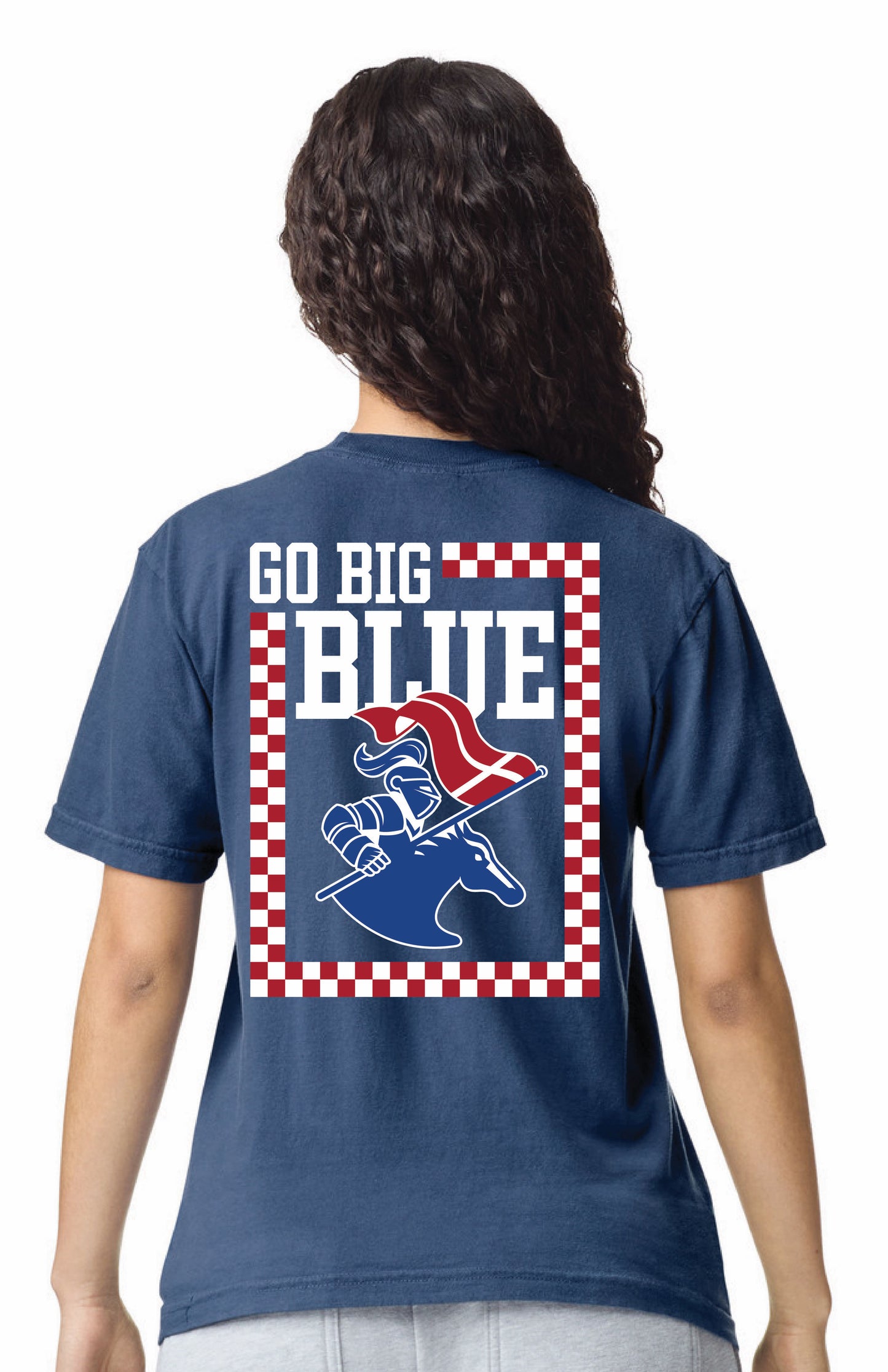 Go Big Blue Checkered Tee