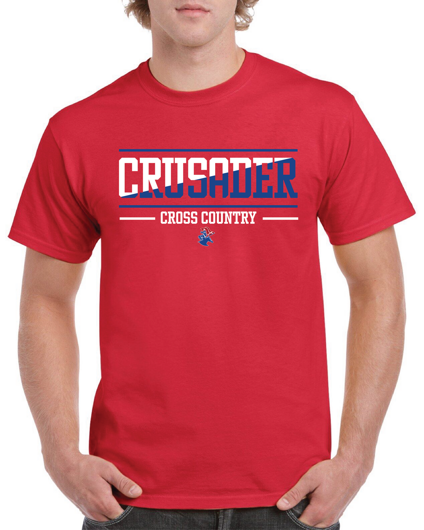 Red Diagonal Cross Country T-Shirt