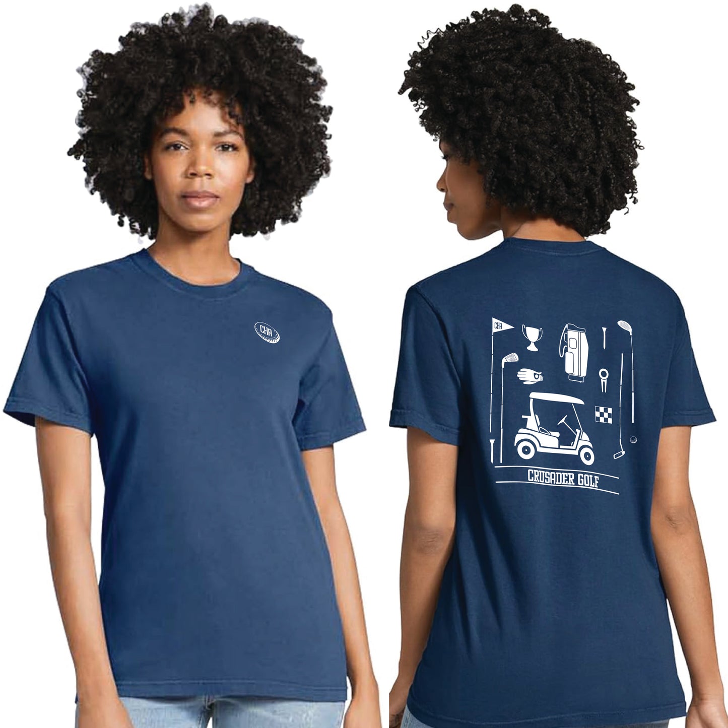 CHA Navy Golf T-shirt