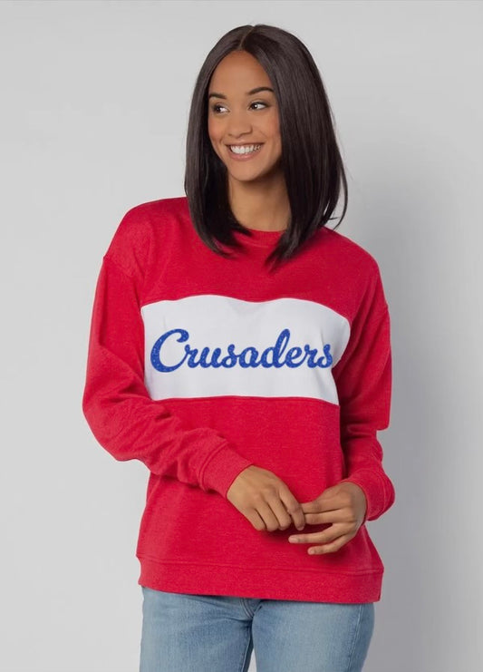 Pennant Sweatshirt with Puff Print Crusaders