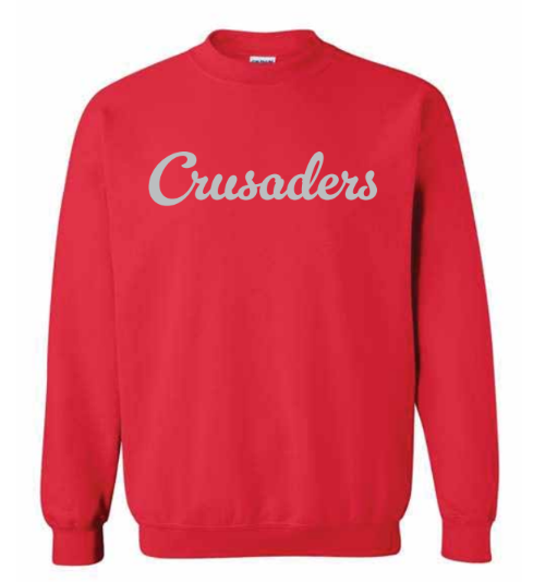 Red Crusaders Glitter Puff Print Sweatshirt