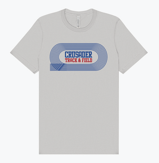 Light Gray Crusader Track and Field T-shirt